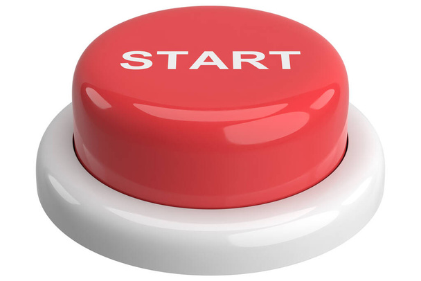 3D button. Start button. 3D illustration. - Photo, Image
