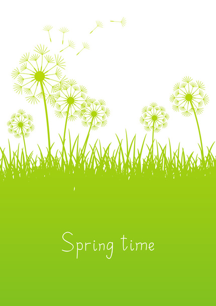 groene lente achtergrond - Vector, afbeelding