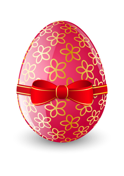 Velikonoční vajíčko s červenou stuhu - Vektor, obrázek