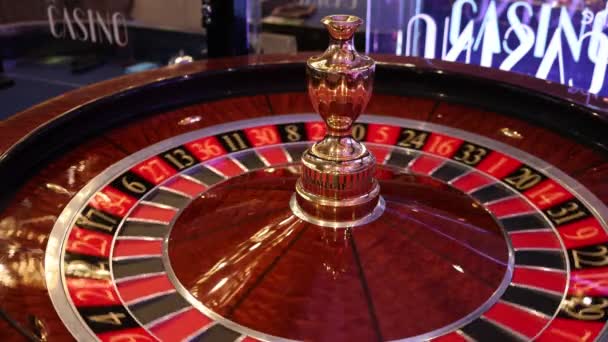 Casino roulette table waiting for and tourist to spend money. - Footage, Video