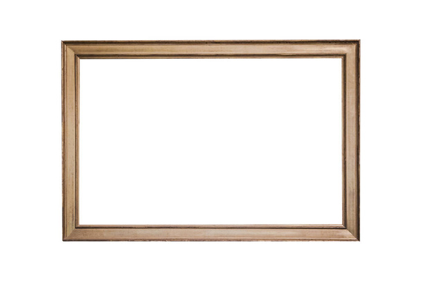 Marco de fotos elegante delgada simple elemento liso de madera aislada minimalista rectangular - Foto, imagen
