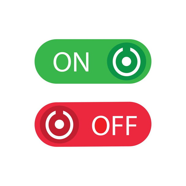 кнопка включена, выключен дизайн логотипа иллюстрации вектор - Вектор,изображение