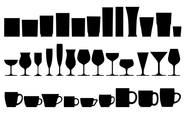 グラスとカップ - ベクター画像