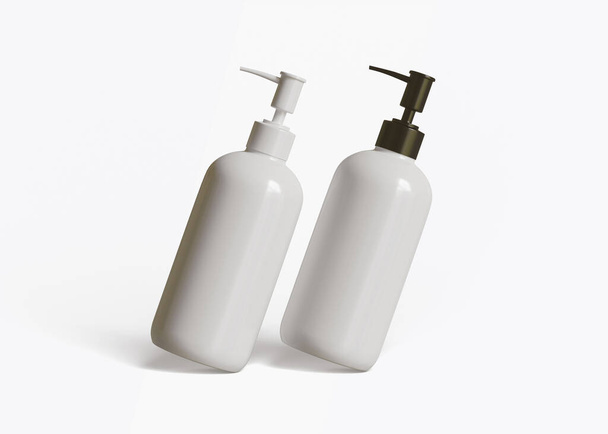 A cosmetic bottle with a white color with a texture that looks real made using 3D software, this cosmetic bottle can be used to complete your project - Foto, Bild
