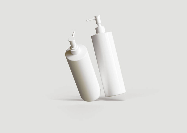 A cosmetic bottle with a white color with a texture that looks real made using 3D software, this cosmetic bottle can be used to complete your project - Фото, зображення