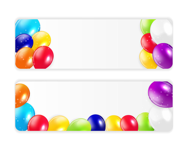 Set of Colored Balloons, Vector Illustration. - Vector, Image