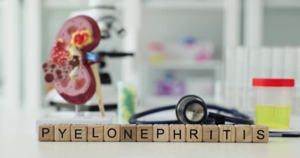 Pyelonephritis inflammation of kidneys and treatment in clinic. Pyelonephritis causes symptoms diagnosis and treatment - Footage, Video