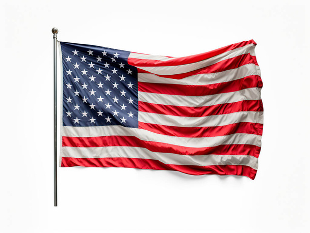zászló az Amerikai Egyesült Államok fehér háttér - Fotó, kép