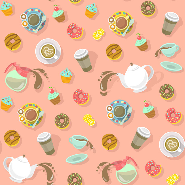 City Cafe Pattern - Vector, Image