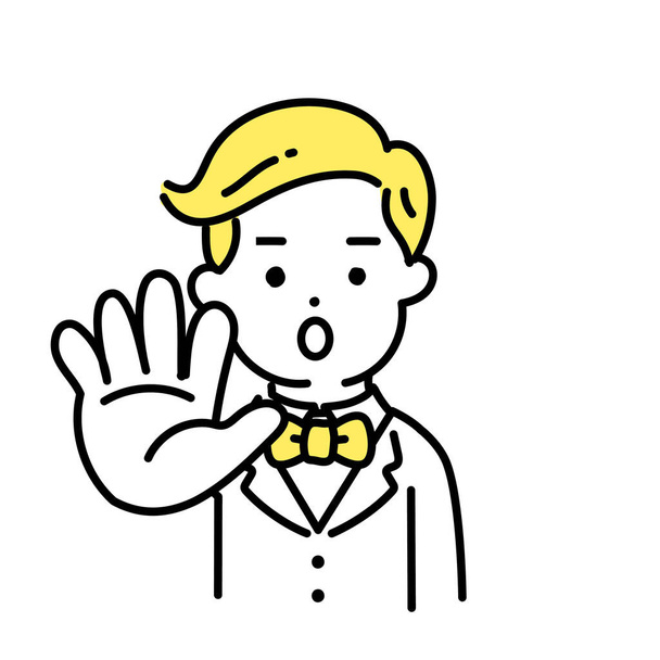Illustration Series of Cute Person _ A rich man_stop - Vector, Image