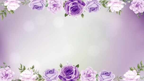 Jolly Wedding Pack _ Background _ 01Fondo floral animado con flores púrpuras - Metraje, vídeo