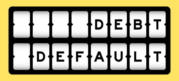 Cor preta no padrão de dívida de palavra no banner de slot com fundo de cor amarela - Vetor, Imagem