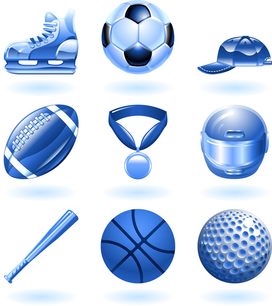 Sporty błyszczący ikona zestaw serii - Wektor, obraz