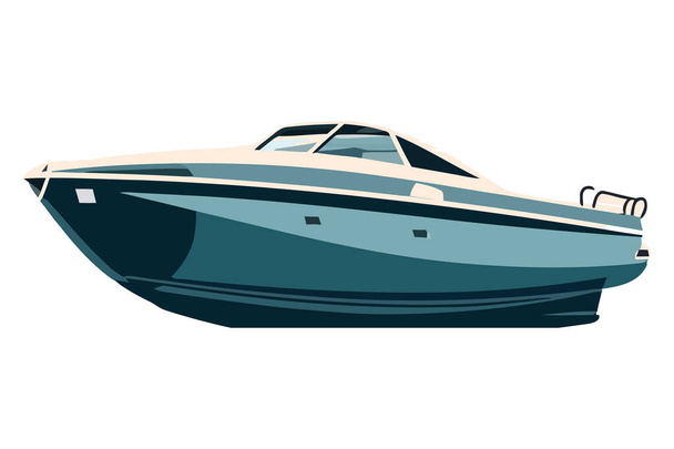 Luxury yacht design over white - ベクター画像