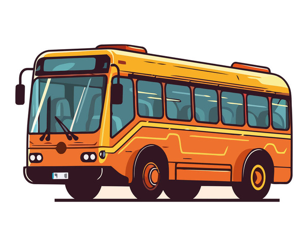 Amarelo ônibus escolar sobre branco
 - Vetor, Imagem