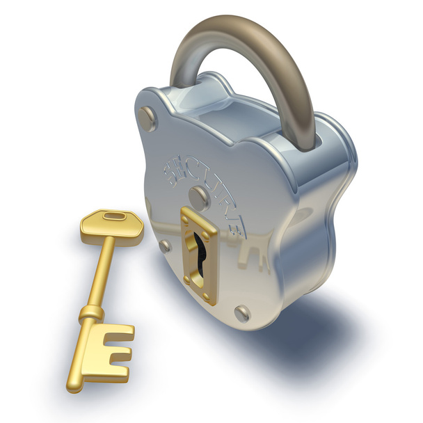 Cadeado e chave
 - Foto, Imagem