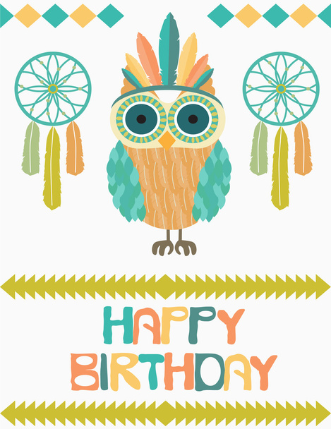 Happy Birthday card - Vettoriali, immagini