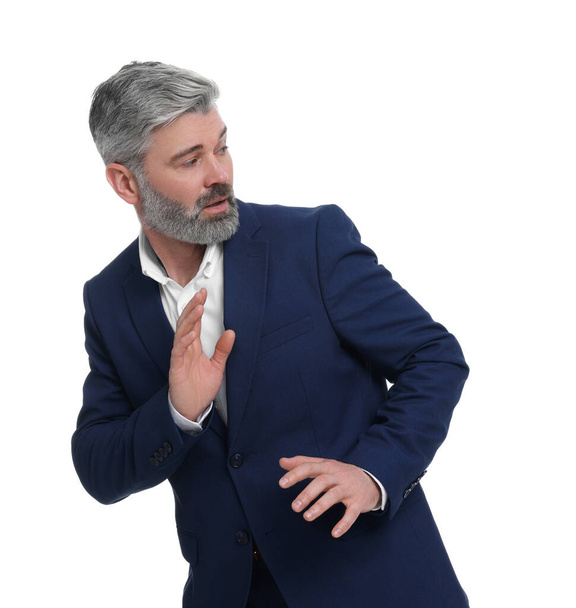 Mature businessman in stylish clothes posing on white background - Foto, immagini