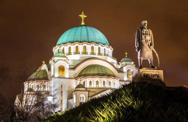 Karadjordje emlékmű és a templom Szent Száva Belgrádban, S - Fotó, kép