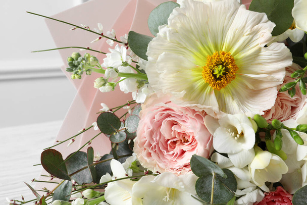 Closeup view of bouquet with beautiful flowers - Foto, Imagen