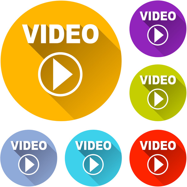 reproducir iconos de vídeo
 - Vector, imagen