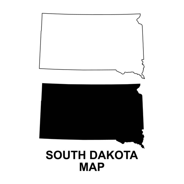 Set of South Dakota map shape, united states of america. Flat concept vector illustration . - Vektor, kép