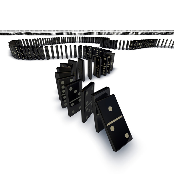 Line of dominoes falling - Photo, Image