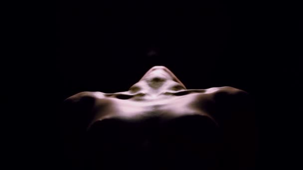 Torso, shoulders and chin of naked woman - Filmati, video