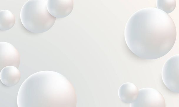 shiny 3d white sphere of balls background. Silver texture gradient collection. Shiny and metal steel gradient template for chrome border, silver frame, ribbon or label design. Vector illustration - Вектор, зображення