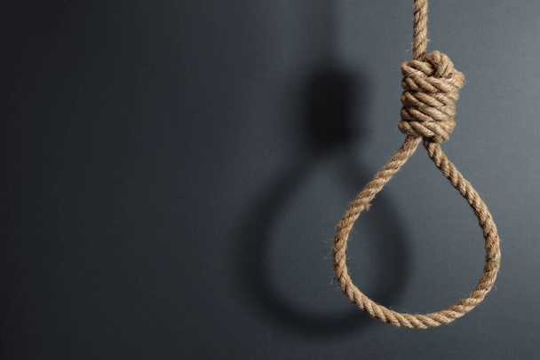 loop of rope for hanging. death penalty, suicide concept - Φωτογραφία, εικόνα