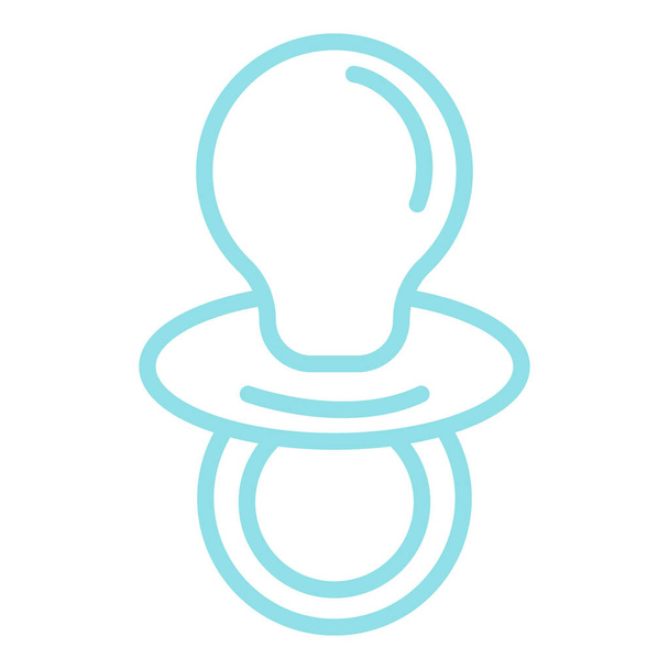 Icono del contorno del chupete. Baby Soother icono aislado. Ilustración vectorial - Vector, imagen
