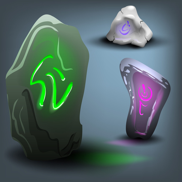 Rune stone set. - Vector, Image