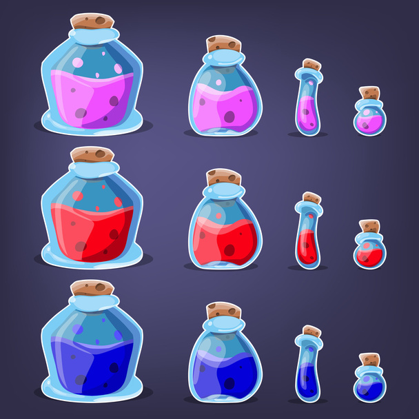 Bottles of potion set - Vector, Image