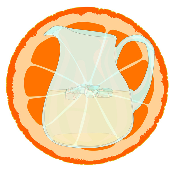 Orange With Slice. - Vector, Image