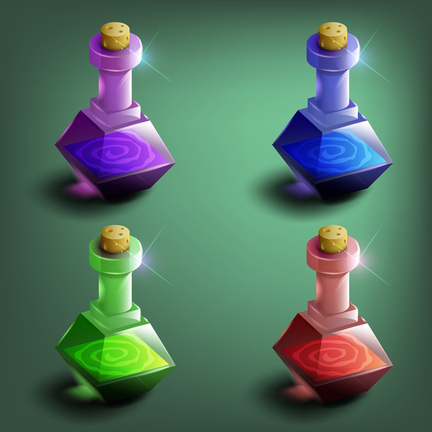 Bottles of potion set - Vector, Image