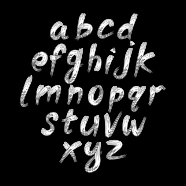 Trendy hand drawing alphabet, vector illustration. - Вектор,изображение