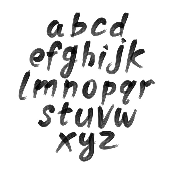 Vector alphabet. Letters of the alphabet written with a brush. - Vector, Image