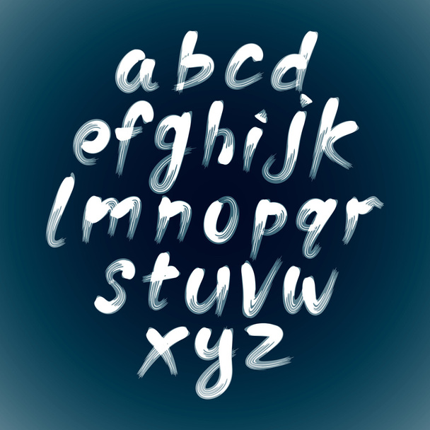 Trendy hand drawing alphabet, vector illustration. - Вектор,изображение