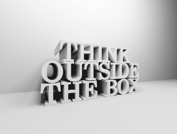 Think outside the box 3d render background  - Φωτογραφία, εικόνα