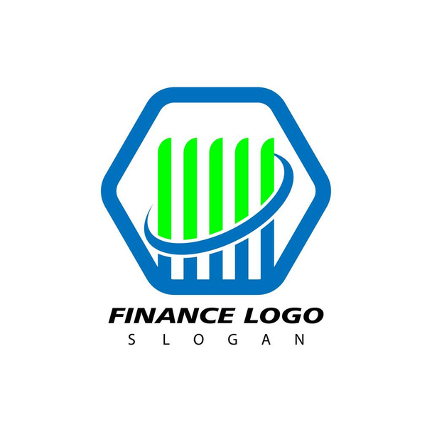 Financiën en boekhouding Logo Design Vector. Begrip economisch logo - Vector, afbeelding