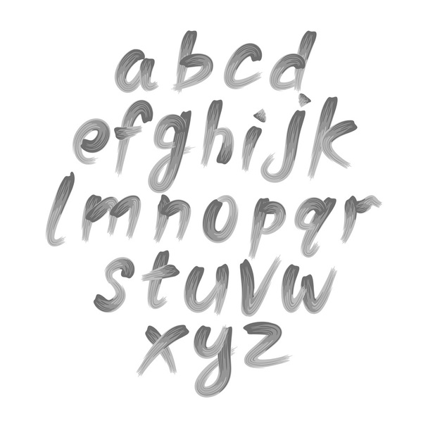 Vector alphabet. Letters of the alphabet written with a brush. - Vektor, Bild