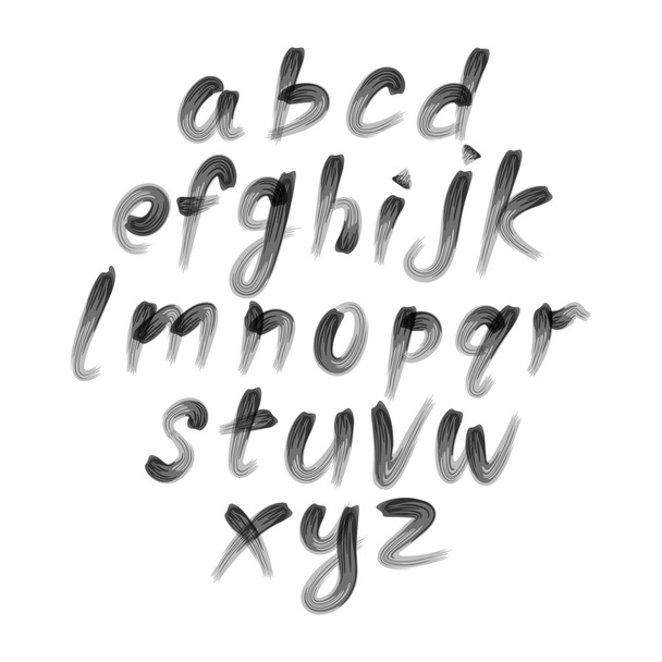 Vector alphabet. Letters of the alphabet written with a brush. - Διάνυσμα, εικόνα