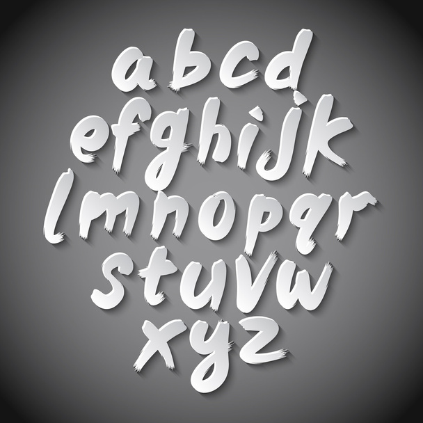 Trendy hand drawing alphabet, vector illustration. - Vektör, Görsel