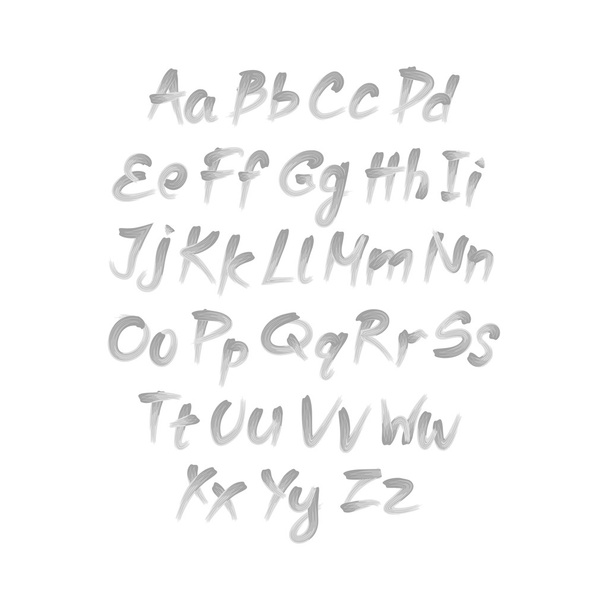 Vector alphabet. Letters of the alphabet written with a brush. - Vector, Image