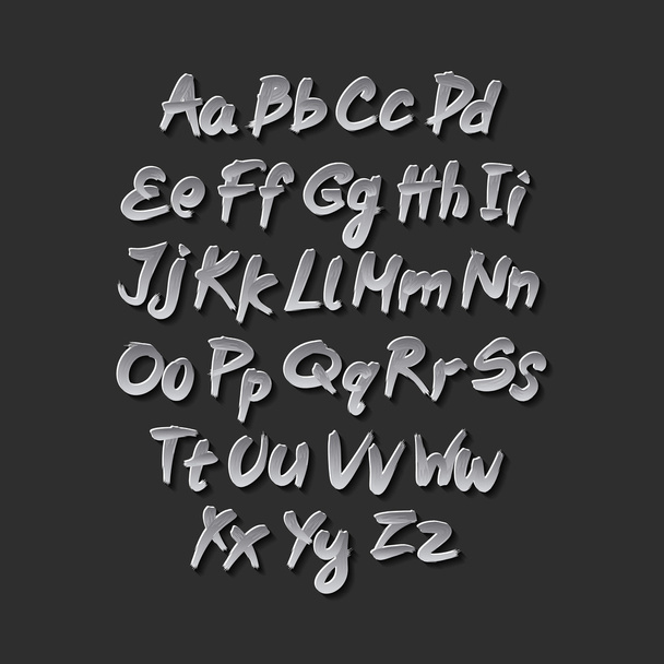 Trendy hand drawing alphabet, vector illustration. - Vektor, Bild