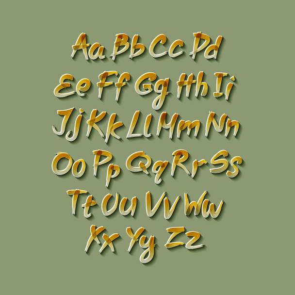 Trendy hand drawing alphabet, vector illustration. - Wektor, obraz