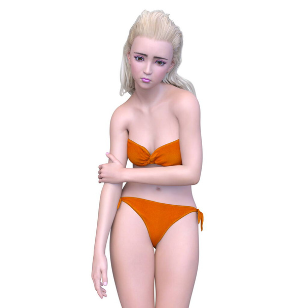 3D rendering of a woman in bikini - Фото, изображение