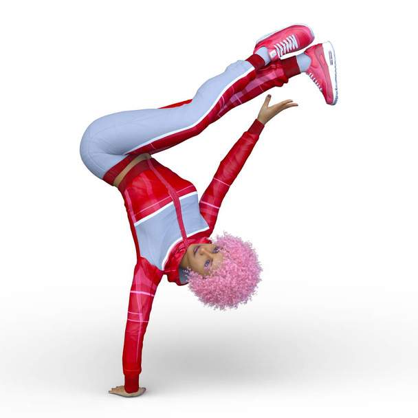 Representación en 3D de una mujer bailarina - Foto, imagen