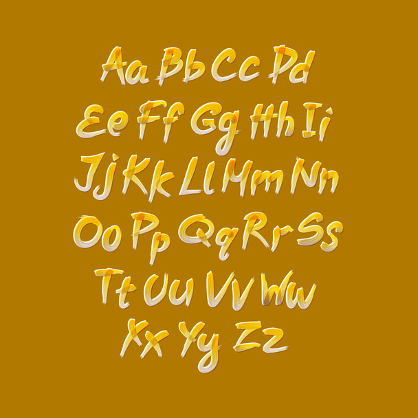 Trendy hand drawing alphabet, vector illustration. - Διάνυσμα, εικόνα