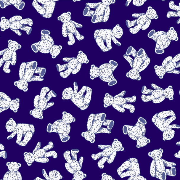 Continuous seamless pattern of cute bear illustrations,, - Διάνυσμα, εικόνα